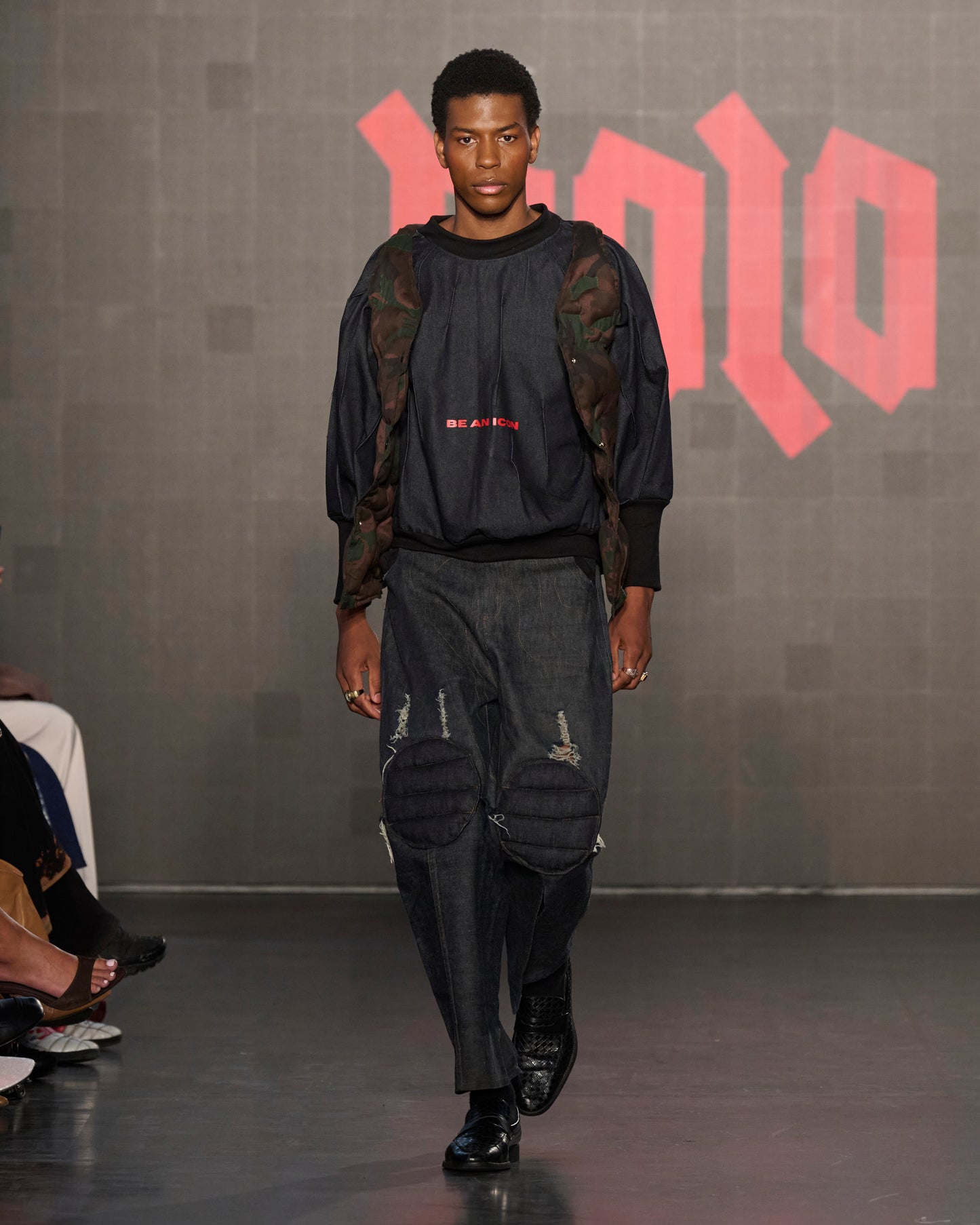 BE AN ICON denim sweater