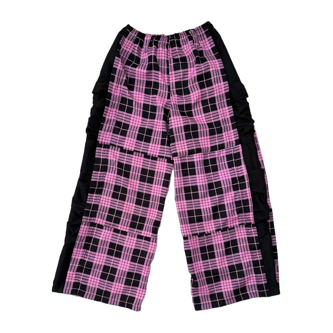 Pink plaid trousers
