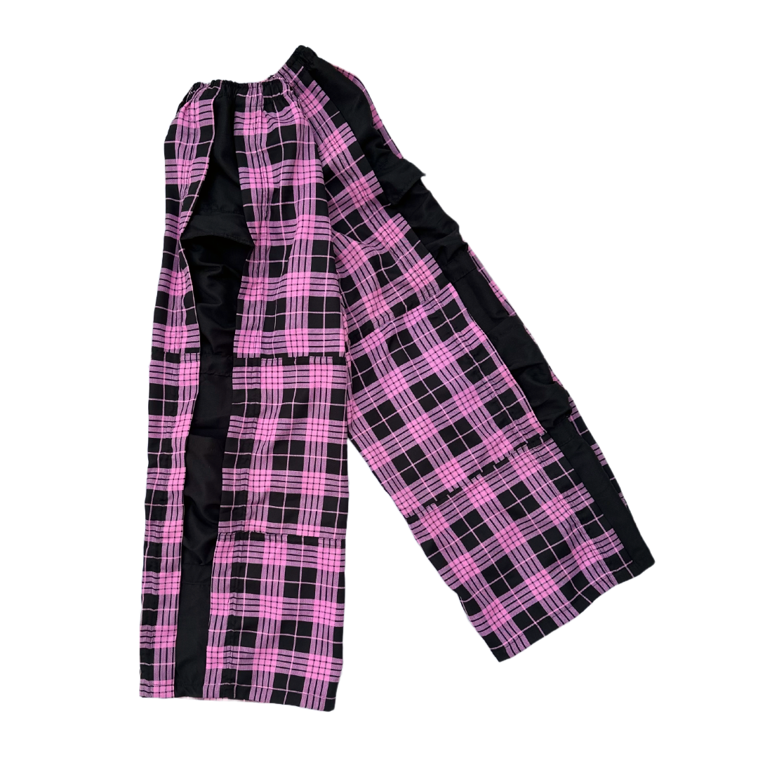 Pink plaid trousers
