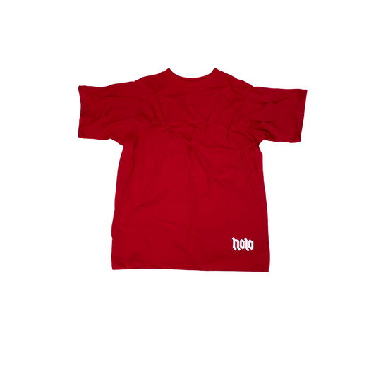 Red wrinkled t shirt