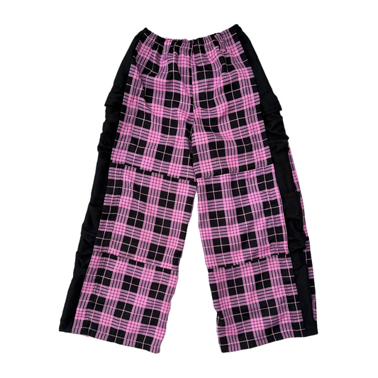 Pink plaid trousers